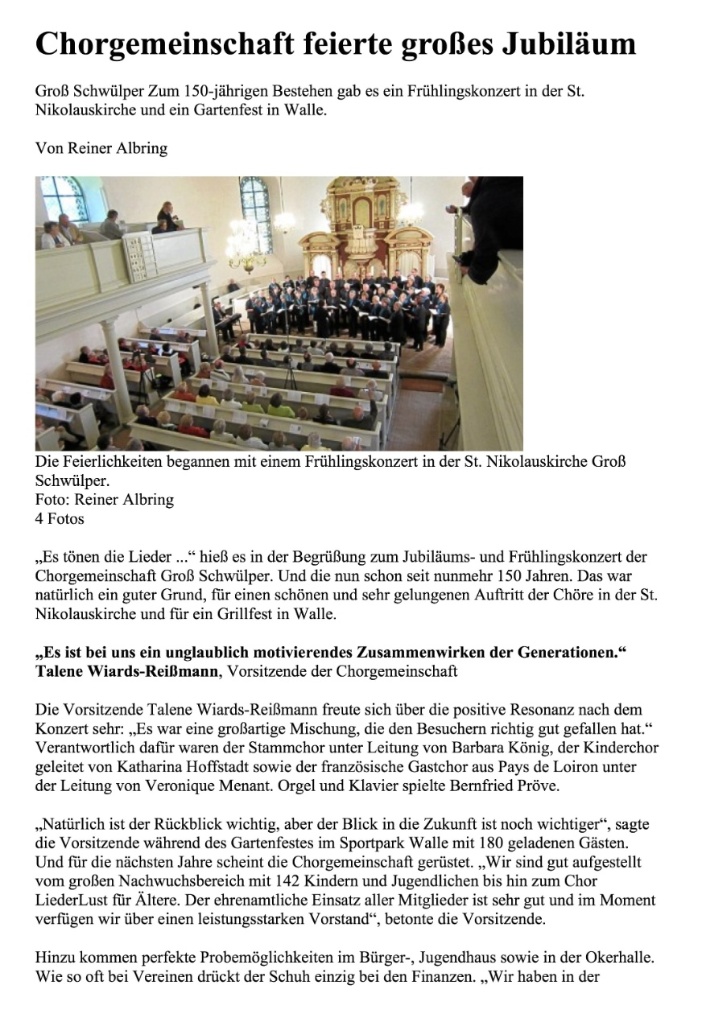 Chorgemeinschaft feierte grosses Jubilaeum-2